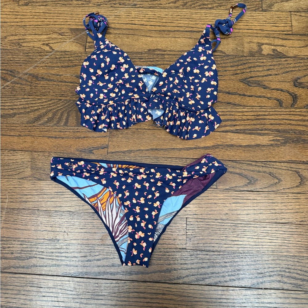 Maaji  Alana flounce Floral reversible bikini Swim Set